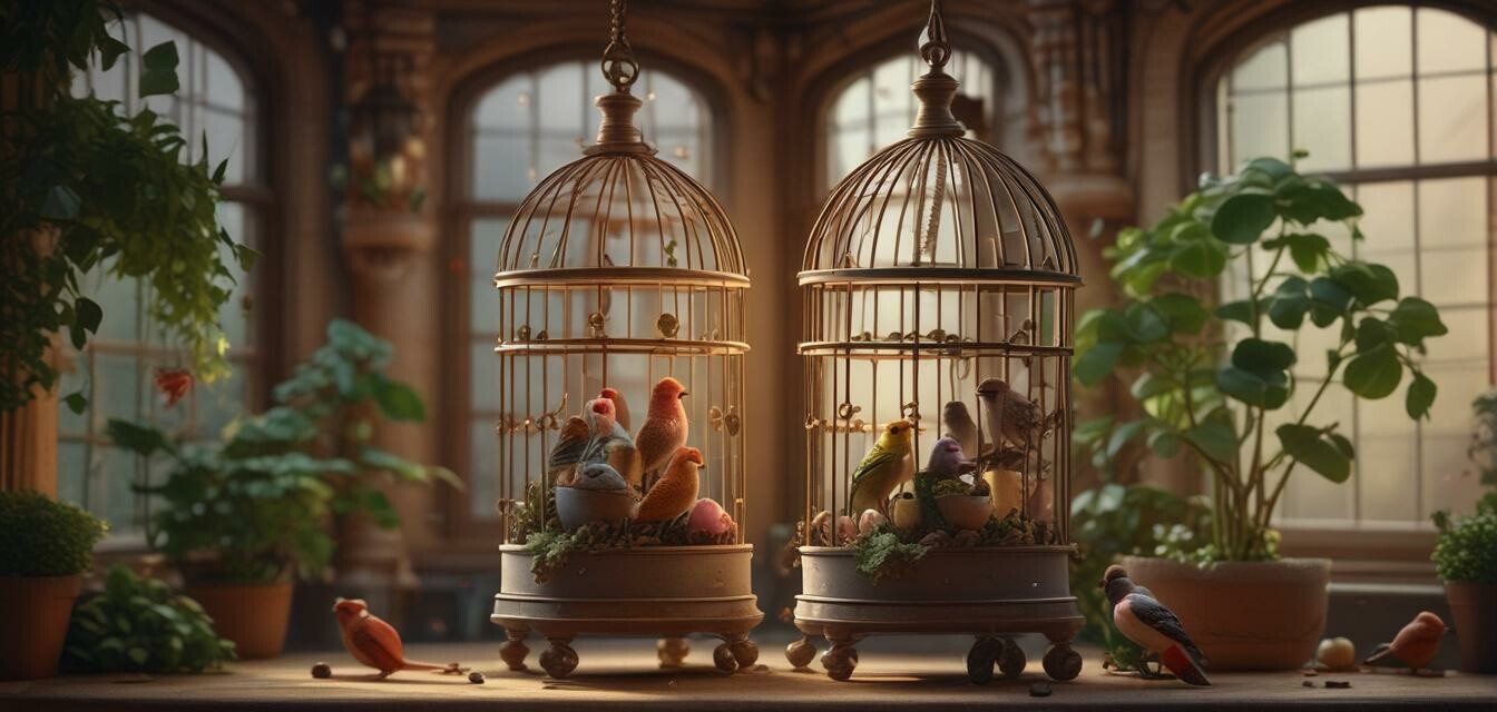 Stimulating birdcage with various elements