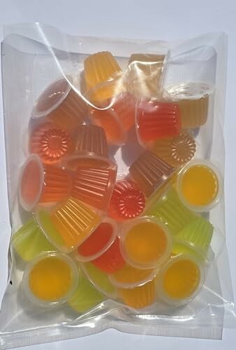 Assorted colorful jelly candies in packaging.