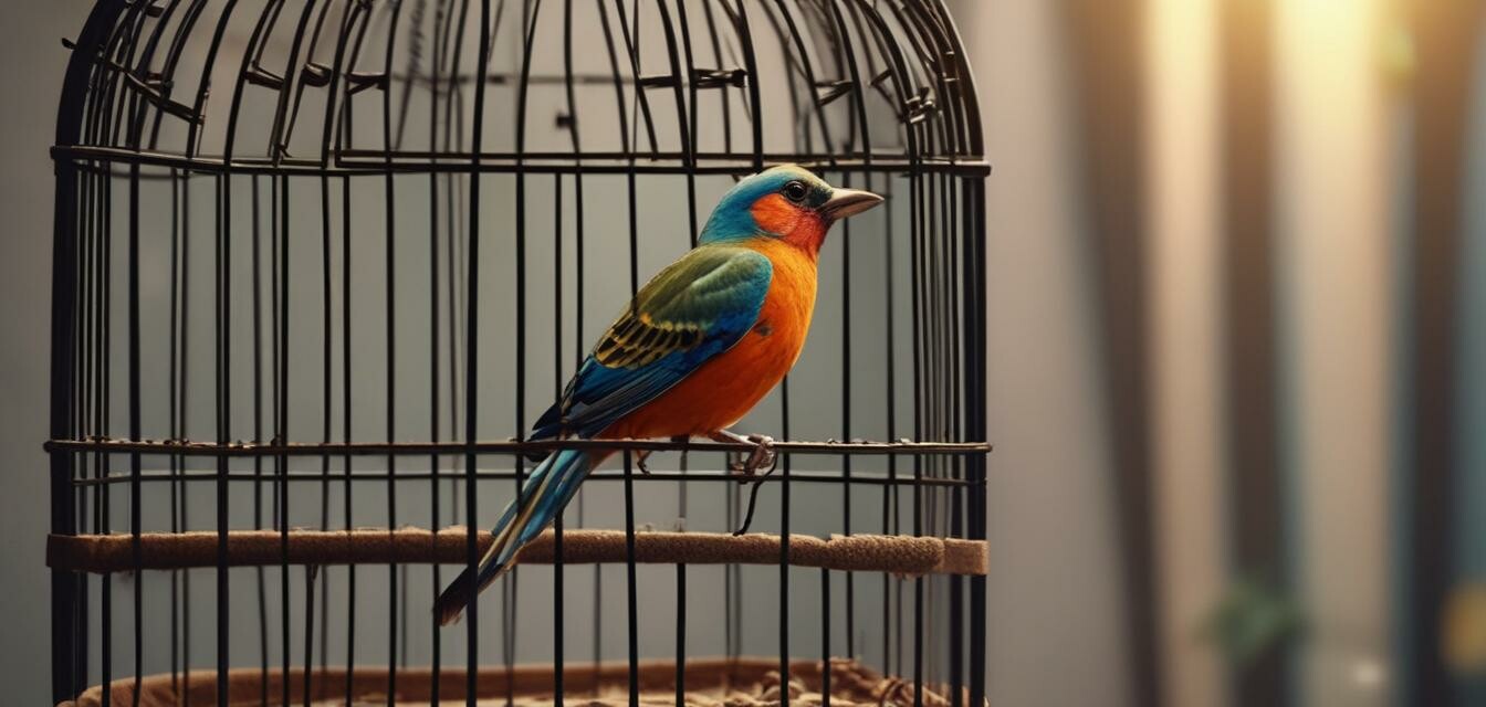 Bird in a colorful environment