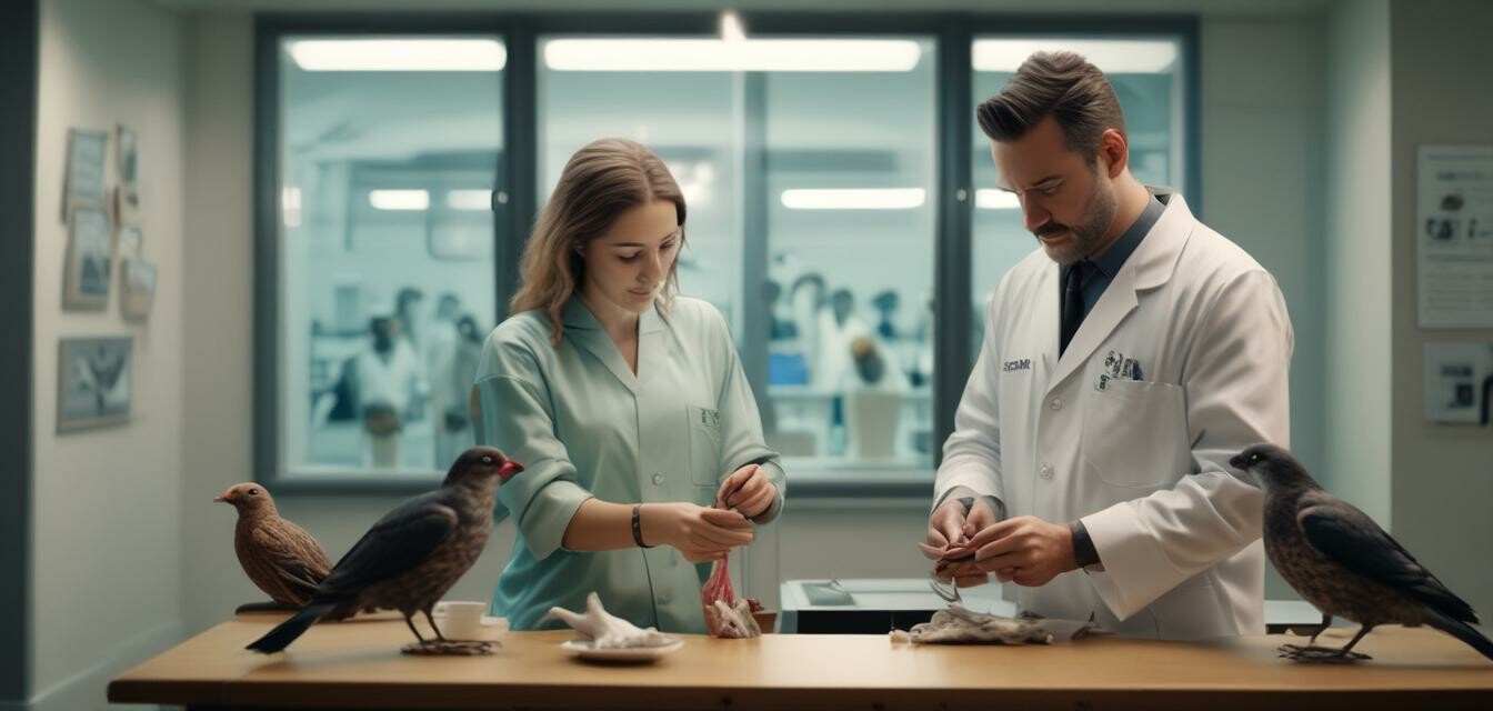 Bird veterinarian consultation