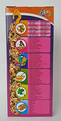 Side view of a cereal box showing nutritional information and ingredients.