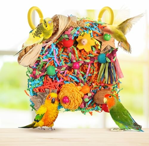 Colorful bird toy with birds