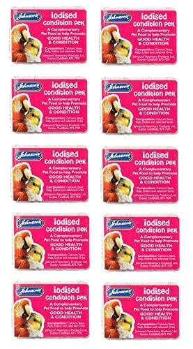 Pack of iodised condition peck bird food supplements.