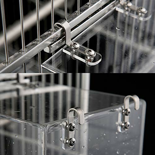 Metal and acrylic clamps securing a cage structure