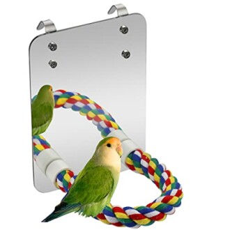 Bird Mirror Perches Rope